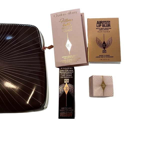 NEW Charlotte Tilbury 4 Piece Magic Cream Mascara Lip Blur Setting Spray Pouch - Picture 12 of 16